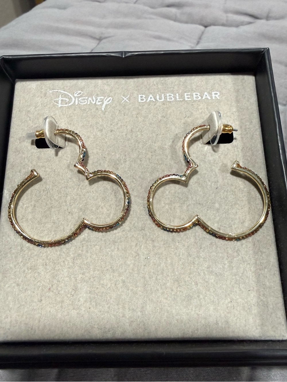 Disney x Baublebar Gold Mickey Outline Hoop Earrings